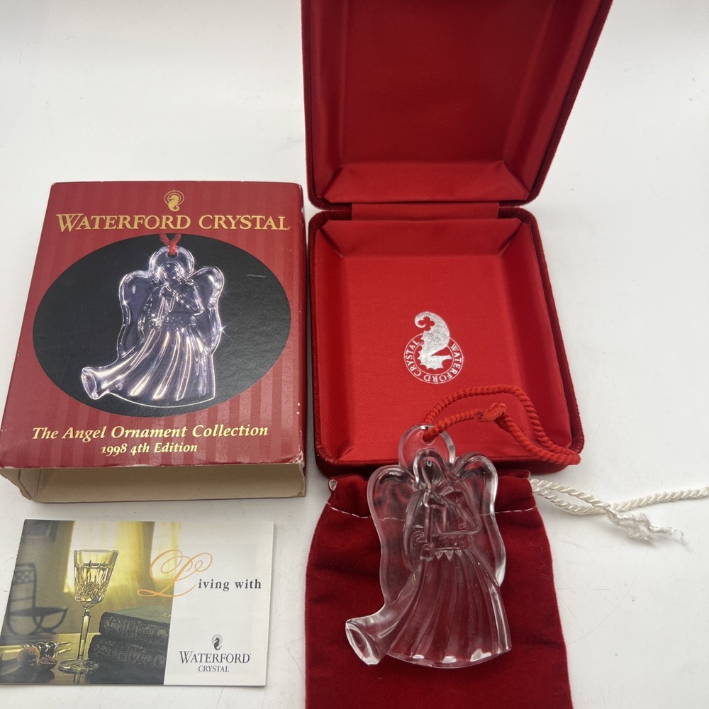 1998 Waterford Crystal Ornament Angel Ornament Collection 4th Ed Box Sleeve Bag